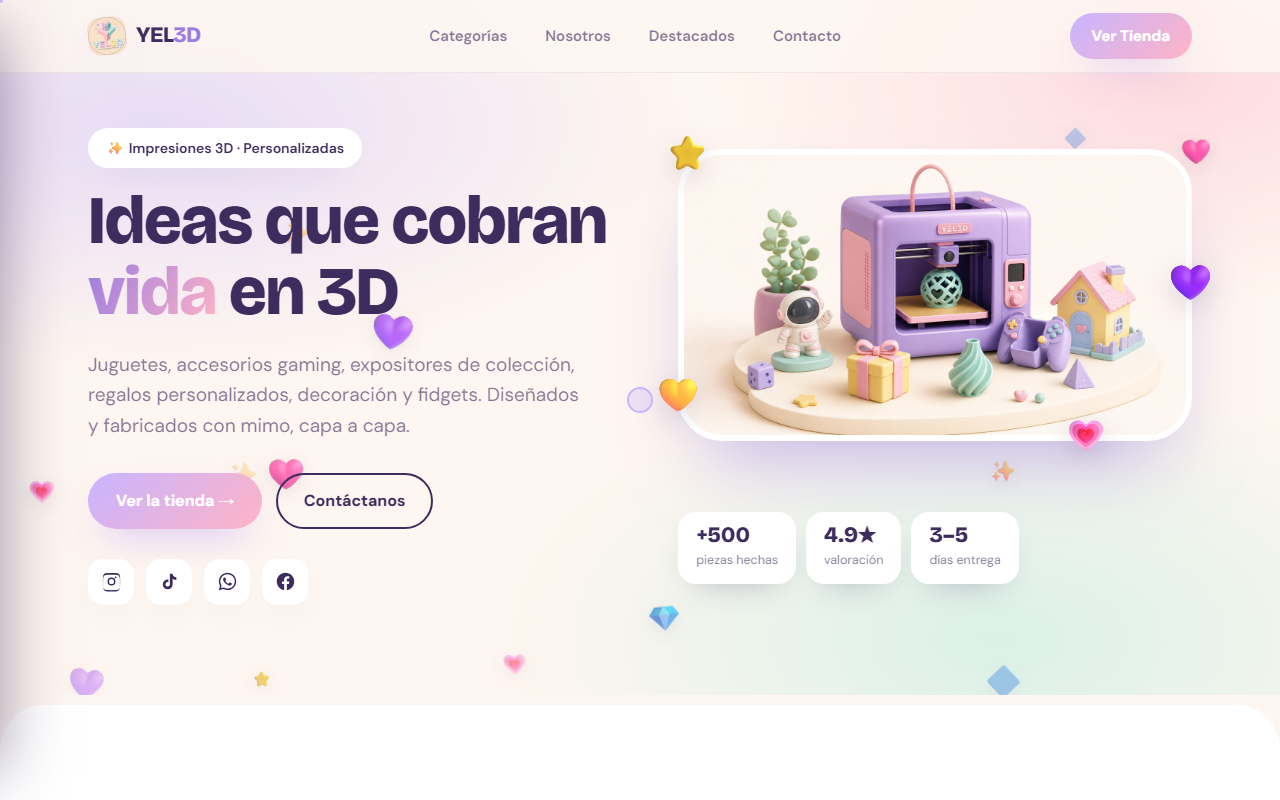 YEL3D · tienda de impresiones 3D personalizadas